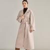 Estilo Nuevo de Invierno Bata Estilo Holgado Clásico Mejorado Largo Lana Doble Cara Abrigo de Lana para Mujer 22605