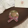 Sombrero de Paja con Lazo de Cuadros Rojos Estilo Retro Pastoral, Pasador de Pelo Innovador de Nicho Japonés y Coreano, Pinza Versátil para el Cabello
