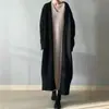 Coreano principios de otoño nuevo ins largo suelto casual versátil abrigo suéter cárdigan tejido gris talla única negro