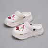 1602 Zapatillas con plataforma para aumentar altura Mujer 2025 Usando Nuevo Estilo Verano Suela Gruesa Aumenta Altura Agujeros Estilo Mori para Niñas