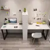 Mesa de Computador Simples, Mesa de Luxo Leve e Combinação de Estante, Mesa Dupla, Mesa de Escrita para Estudante e Criança com Estante Integrada