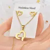 Conjunto de Aço Titânio Colar e Brincos Brincos de Aço Inoxidável Conjunto de Duas Peças Unissex Acessórios de Estrela Série Céu Estrelado