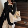 Bolsa Tote Grande Capacidade Feminina 2025 Novo Produto Transfronteiriço Casual Simples Bolsa de Axila Estudante Universitária Aula Deslocamento Bolsa de Ombro