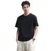 Roupas Masculinas Fengshe / Camiseta Masculina de Algodão de Manga Curta 2026 Novo Verão Estilo Americano Tendência Solta Casual Gola Redonda Manga Meia