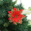 Decoraciones de Navidad combinación grande de flor de cerezo flor de Pascua flor de Navidad adorno colgante para árbol de Navidad flor de simulación flor de Pascua