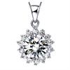 Venda quente Girassol Redondo Pingente de Natal Presente Colar Ornamentos Atacado Platinado Alto Grau Zircon Colar Ornamentos