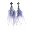 Pendientes Bohemios Europeos y Americanos Transfronterizos de Plumas Diseño de Nicho Retro Exagerados de Gama Alta Estilo Étnico Otoño e Invierno