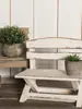 Taburete de Escritorio Rústico de Madera Maciza Estilo Vintage, Silla Pequeña Creativa Personalizada, Soporte para Flores, Accesorio de Decoración para el Hogar, Accesorio Decorativo, Adorno