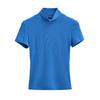 Camiseta de manga corta con espalda descubierta y diseño de estilo europeo y americano para mujer, nueva camiseta 2024 de cuello medio alto y ajustada con efecto hueco y elástico en la parte delantera.