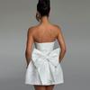Yj24112 Verão 2024 Novo Estilo de Moda Tomara que Caia Jacquard Sexy com Laço Vestido Mini para Mulheres