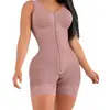 Modelador de Corpo Inteiro Personalizado com Afunilamento na Cintura, Tamanho Grande Calça Modeladora para Barriga e Levanta Bumbum, Corselete Fino com Zíper Aberto, Estilo Popular para Mulheres