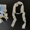 Bufanda Larga Estrecha de Encaje Blanco para Mujer, Nuevo Estilo Primavera Temprana, Diadema de Gama Alta, Cinturón, Corbata de Cuello, Accesorio de Protección para el Cuello