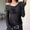 Verão Estilo Americano V-Neck T-Shirt Protetor Solar Feminino Blusa Preguiçosa Sense Thin Ar-condicionado Camisa Base Interna Camisa Top Feminina