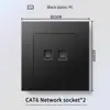 Hong Kong y Macao Enchufe USB Británico 13A con Enchufe de Carga Rápida Tipo-C Interruptor de Luz Estándar Británico Panel de Plástico Negro