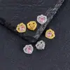 Prata 925 Banhada a Ouro Acessório em Forma de Coração Cortado em Diamante DIY Moda Personalizada Estilo Levemente Luxuoso Pulseira Pequeno Acessório