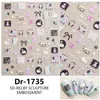 Redanco5D Relieve Ins Popular Dibujos Animados Pegatinas para Uñas Lindas Patrón DIY Estéreo Pegatinas para Uñas Estéreo Dr1735