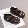 Sapatos Mary Jane Infantis de Couro Patente Vintage, Sapatos Infantis de Couro, Sapatos de Princesa para Meninas, Sapatilhas Rasas de Solado Macio para Meninas
