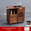 Armário de Despensa para Escritório em Madeira Maciça Móvel Dispensador Inferior de Água Chaleira Automática Integrada Armário com Bar de Chá Mesa de Chá Chinesa Armário Lateral