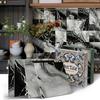 12/24 Piezas de Adhesivos de Pared de Mármol Transfronterizo Engrosados Ventas Directas de Fábrica Adhesivos Deflectores a Prueba de Aceite para Cocina Adhesivos para Renovación de Cocina