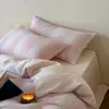 Estilo Fresco y Juvenil, Jacquard de Gasa de Doble Capa 100% Algodón, Juego de Cama Suave y Amigable con la Piel para Dormir Desnudo, Juego de Cuatro Piezas para Todas las Estaciones