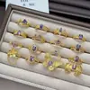 Anillo Abierto de Zirconia Diamante Morado Vintage de Lujo Ligero Diseño de Nicho Anillo Elegante para Mujer