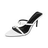 Chanclas de Moda para Mujer de Tacón Alto Stiletto con Dos Correas Hebilla Metálica Correa Fina Punta Fina Punta Abierta Verano En Stock Cómodas Versátiles