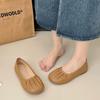 Zapatos Mary Jane de tacón bajo con pliegues franceses para mujer, otoño 2024, suaves y planos, sin cordones.
