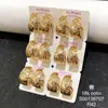 Brincos Xuping Liga Galvanizada Cor Ouro 18K Zircônia Múltipla Estilo Europeu e Americano Acessórios de Orelha da Moda Versáteis para Mulheres Atacado