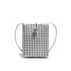 Bolsa Pequena Quadrada Vertical para Celular Europeia e Americana, Bolsa da Moda Tecida à Mão, Bolsa Versátil Retrô Simples de Ombro Transversal
