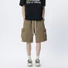 Pantalones Cortos de Trabajo de Seda de Hielo para Hombre Verano 2025, Delgados, Estilo Retro Americano, Deportivos Funcionales Casuales, de Largo Medio, Modernos