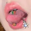Uña de lengua con purpurina acrílica nueva decoración de lengua combinación de colores aro para lengua fabricantes de venta caliente en Europa y Estados Unidos joyería para piercing en el cuerpo humano al por mayor