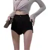 150 Pantalones Cortos Irregulares de Lana para Mujer Otoño Engrosados Rectos Ajustados de Cintura Alta Pierna Ancha xs Alto