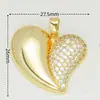 Ventas Directas de Fábrica, Venta al por Mayor de Artículos en Stock, Chapado en Oro Real Microincrustado de Cobre 18K, Colgante en Forma de Corazón Chapado en Oro