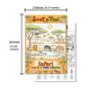 Compra direta transfronteiriça de 10 folhas/pacote de pôsteres para colorir de aventura na selva, livros de desenho de exploração divertidos, papel de colorir educativo para crianças