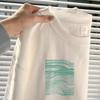 Playera de Algodón Puro para Mujer de Manga Larga Primavera y Otoño Estilo Coreano Blanco Holgada Cuello Redondo Tops de Estudiante Versátil Camiseta Básica Tendencia Ins