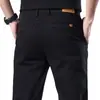 Calças Casuais Masculinas de Alta Qualidade Primavera/Verão, Pretas de Corte Reto, Slim-Fit para Negócios, Versáteis, Novas Calças Elásticas de Luxo Leve