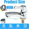 Grifos de Lavabo Frío Único de Escritorio Seleccionados Cuidadosamente 99, Grifos de Lavabo de Aleación de Zinc de Apertura Rápida de 4 Puntos, Grifos con Núcleo de Cobre
