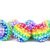 Cuentas de bola de diamante de resina de 20 mm Cuentas de bola de diamante a rayas de color arcoíris Cuentas gruesas