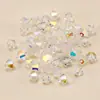 Cuentas sueltas de cristal de dos puntas con borde superior, de 4 mm, para manualidades, accesorios de joyería