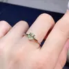 Anillo Popular de Turmalina de Colores Brasileños Naturales Plata S925 Joyería para Mujer Principal 5*6 Venta Caliente Envío Directo Transfronterizo