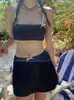 Traje de Baño Enterizo con Falda y Abertura para Mujer Cubre Vientre Adelgazante Playa Vacaciones Aguas Termales para Mujer [una generación de cabello]]