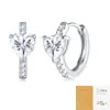 Pendientes de Plata S925 con Forma de Corazón y Moissanita, Venta Caliente Transfronteriza, Lujo Ligero, Gama Alta, Pendientes Versátiles Que No Se Desvanecen