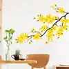 Galho de Flor de Ameixa Amarela Adesivos de Parede Autoadesivos Ins Sala de Estar Quarto Fundo de Quarto Adesivo Decorativo BR0580F