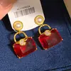 Elegante Banhado a Ouro! Brincos de Pérola Quadrados de Zircônia, Brincos Vintage Estilo Corte, Design de Nicho, Brincos da Moda para Mulheres