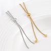 Pulseira de corrente veneziana push-pull ajustável joia de aço inoxidável corrente acessórios diy para fazer pulseira acessórios conectores