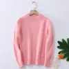 Suéter de punto grueso de cachemira 100% lana para niños, cuello alto, color liso, para niñas, suéter de punto para niños, estilo nuevo