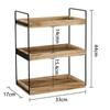 Estante de Almacenamiento de Escritorio de Madera Maciza Toallas de Baño Artículos de Tocador Estante Plano Mesa de Cocina Vajilla Botellas de Condimentos Estante de Condimentos Multicapa