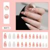 Bonito Doce Damasco Francês Love Wear Armor Leite Branco Cor Sólida Doce Europeu e Americano ins Estilo Manicure Peças 24 Peças Caixa