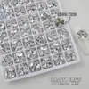 Acessórios de Diamante Flash K9 de Alta Qualidade Sem Base para Nail Art, Peças de Decoração de Unha Retangulares e Ovais Full Diamond Brancas Feitas à Mão