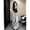 Conjunto de Atuendo Impresionante: Nuevo Top de Hombro Descubierto con Cuello Halter Falso Dos Piezas para Mujer, Conjunto de Pantalones Anchos para Verano 2026